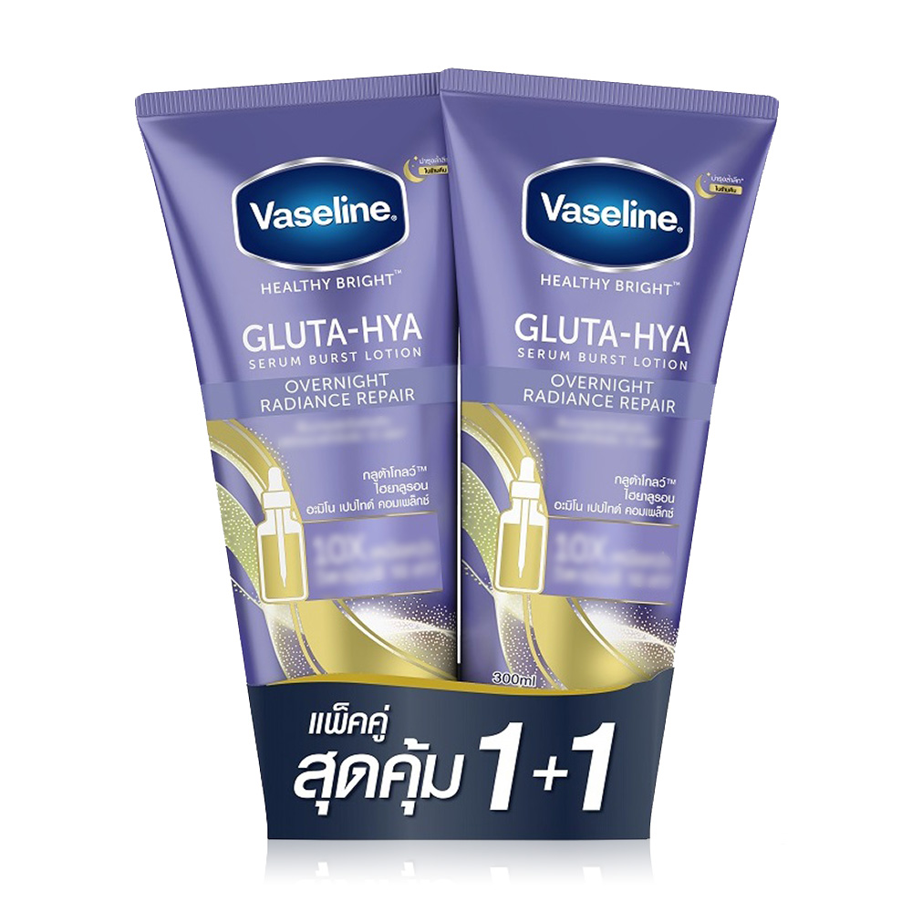 Vaseline Healthy Bright Gluta-Hya Serum Burst Lotion Overnight Radiance Repair [300ml x 2pcs]