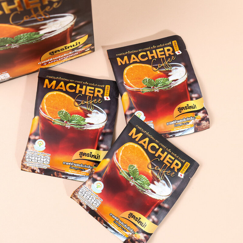 Macher Black Orange Coffee [15g x 10 Sachets] ( สินค้าหมดอายุ : 2026.01.05 ) 