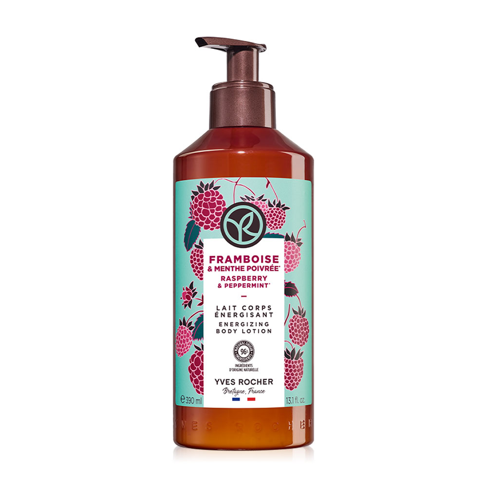Yves Rocher Raspberry & Peppermint Energizing Body Lotion 390ml