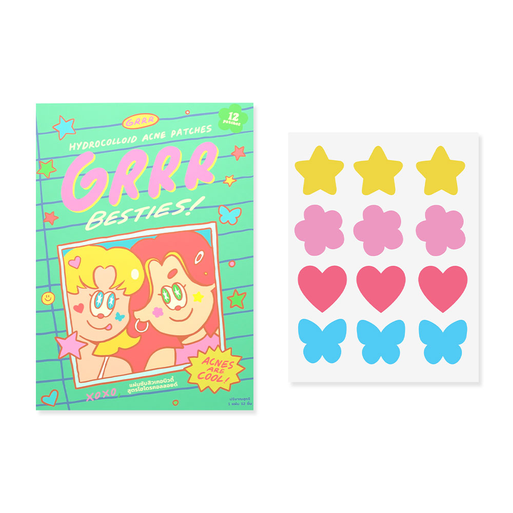 grrrbeauty Hydrocolloid Acne Patches 12 Dots #Besties