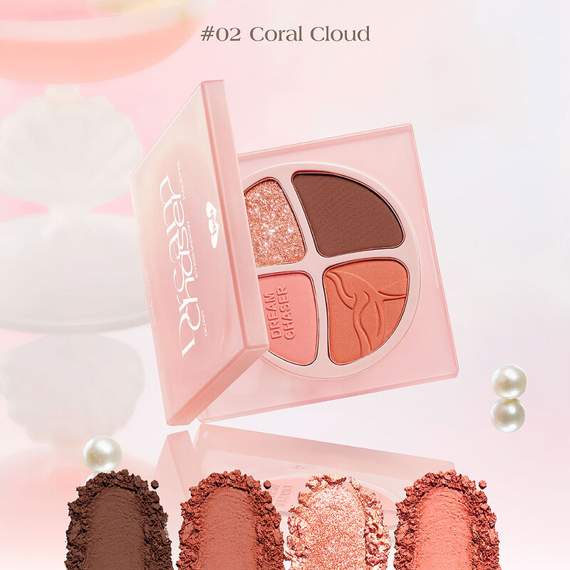 barenbliss Dream Chaser Quad Eyeshadow Palette 4.5g #02 Coral Cloud