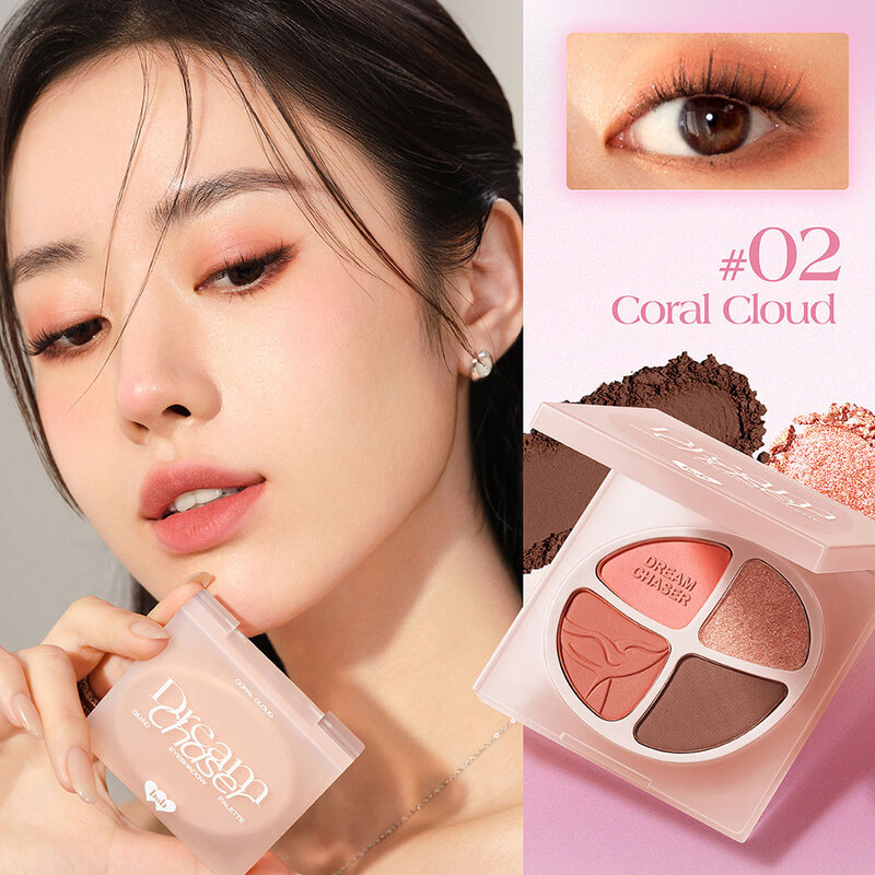 barenbliss Dream Chaser Quad Eyeshadow Palette 4.5g #02 Coral Cloud