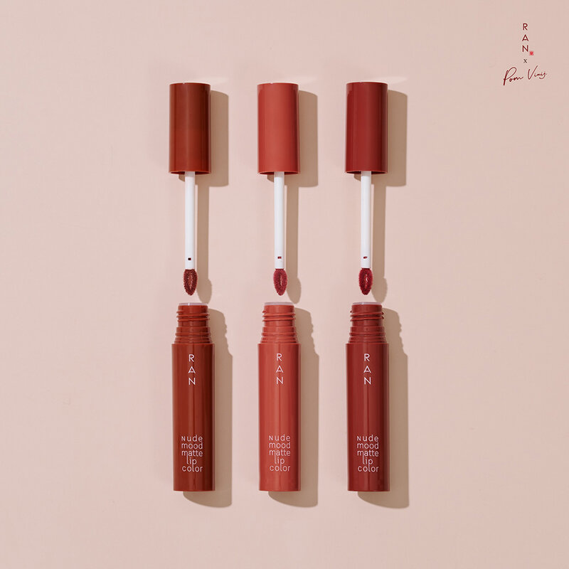 RAN COSMETIC Beauty Gift Set 2 Items Bright Touch Cushion 15g #02 Natural + Nude Mood Matte Lip Color 4ml #03 Burn