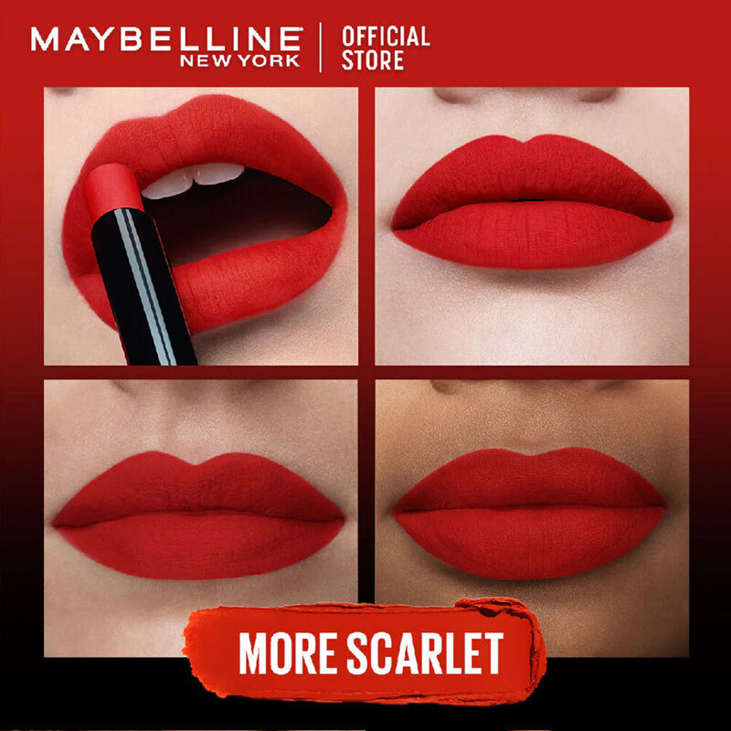 Maybelline New York Ultimatte By Color Sensational Lipstick 1.7g #299 More Scarlet