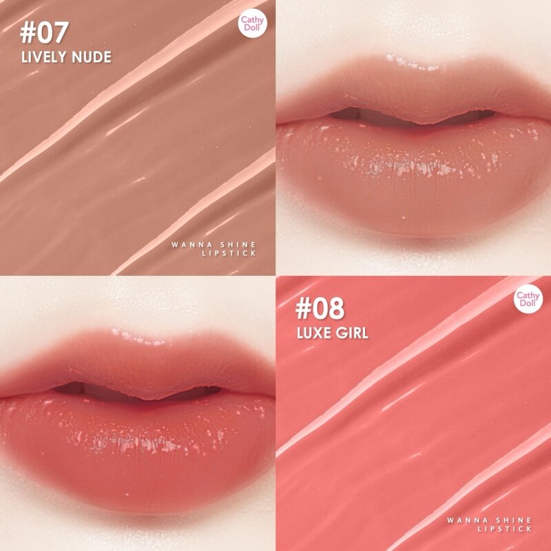 Cathy Doll Wanna Shine Lipstick 3g #07 Lively Nude