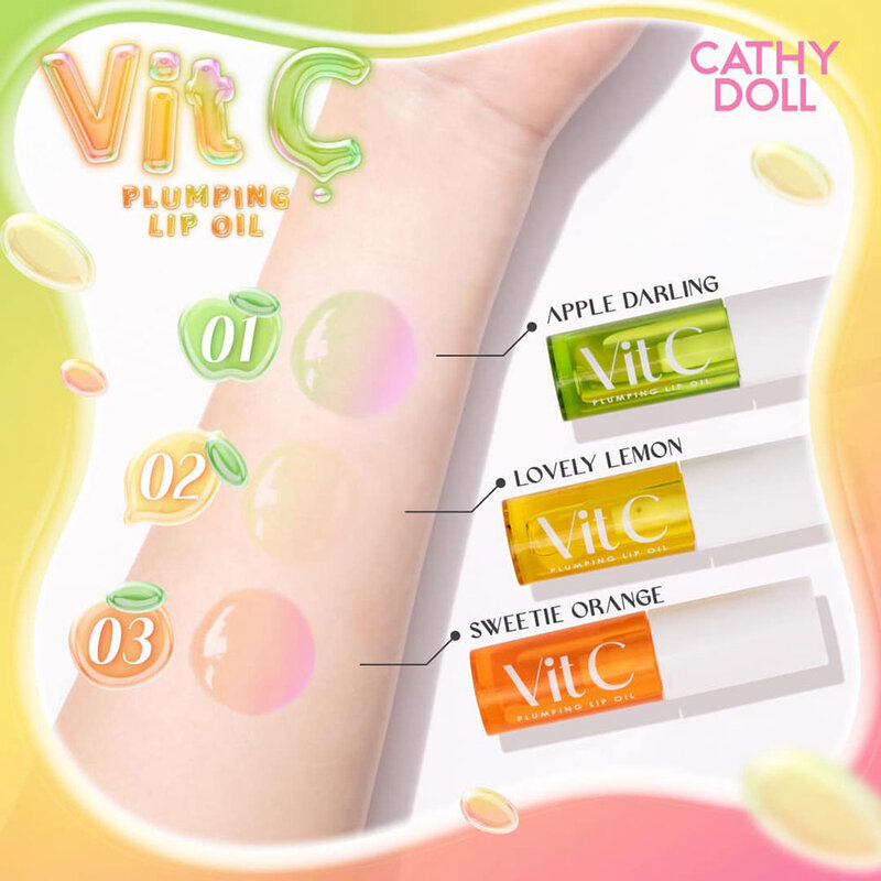Cathy Doll Vit C Plumping Lip Oil 2.4g #02 Lovely Lemon