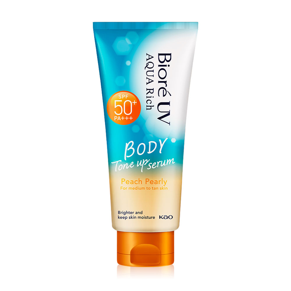 Biore UV Aqua Rich Body Tone up Serum SPF50+ PA+++ 130ml #Peach Pearly