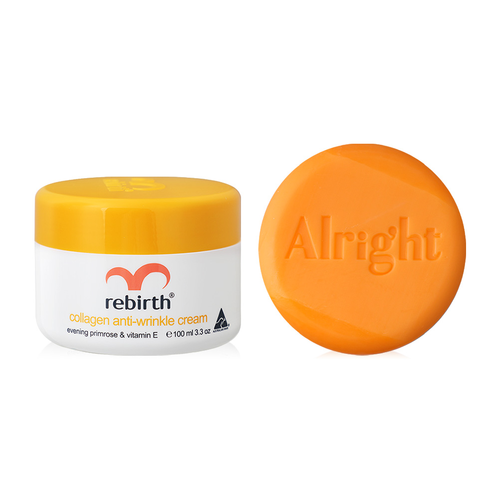 Rebirth Collagen Anti-Wrinkle Cream 100ml [Free! Alright Super Whitening Soap 100g]