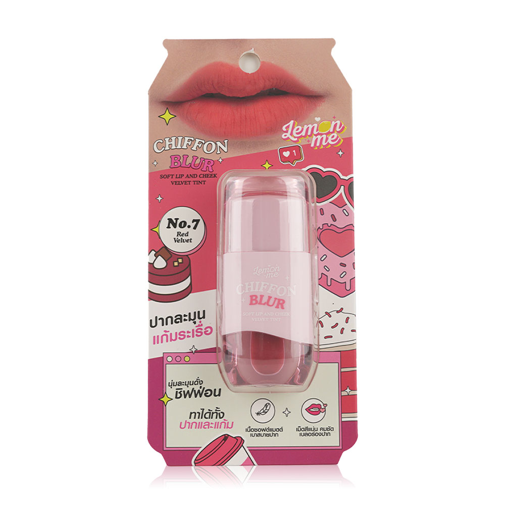 Lemon Me Chiffon Blur Soft Lip And Cheek Velvet Tint 2.6g #07 Red Velvet