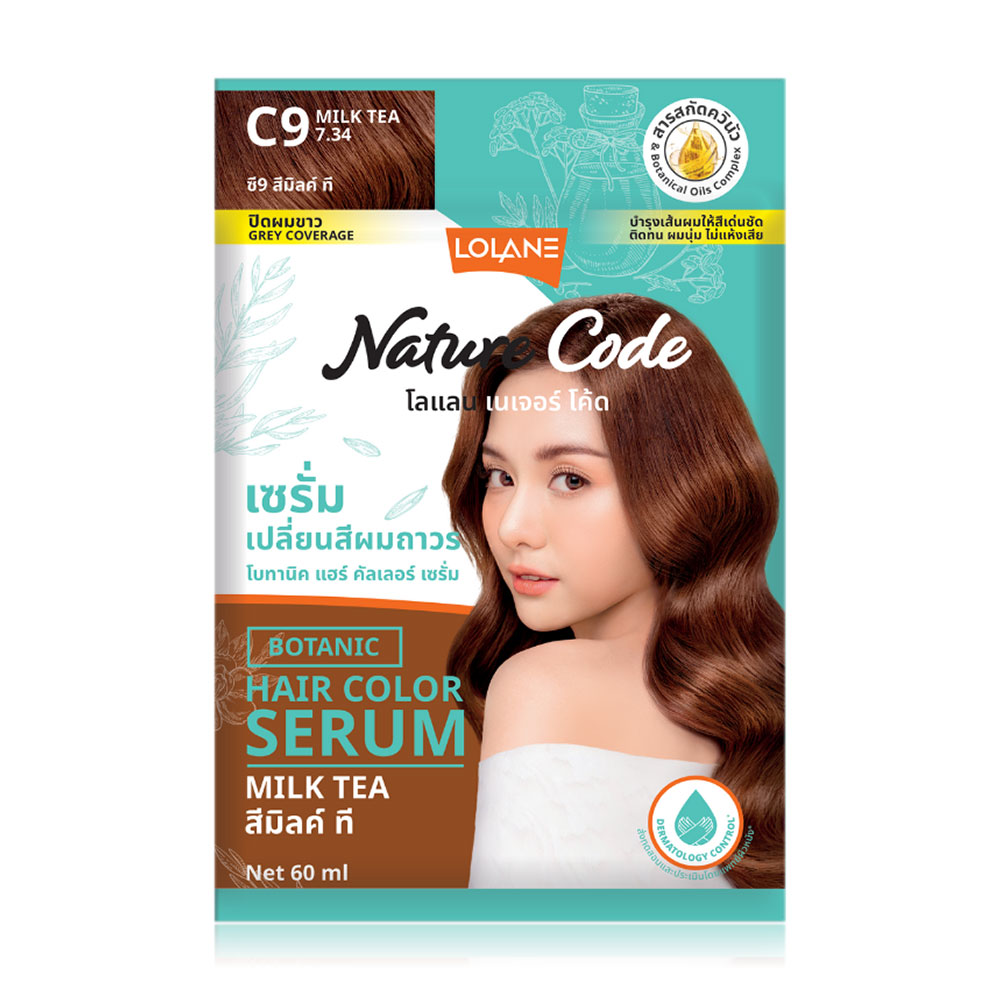 Lolane Nature Code Botanic Hair Color Serum 60ml #C9 Milk Tea
