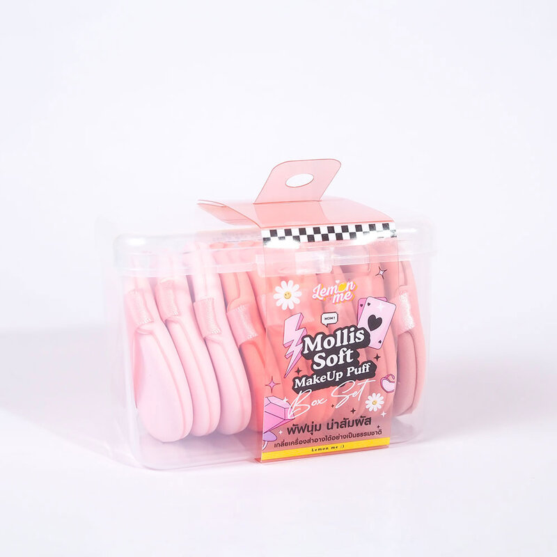 Lemon Me Mollis Makeup Puff Box Set Lm1013 #01 Pink
