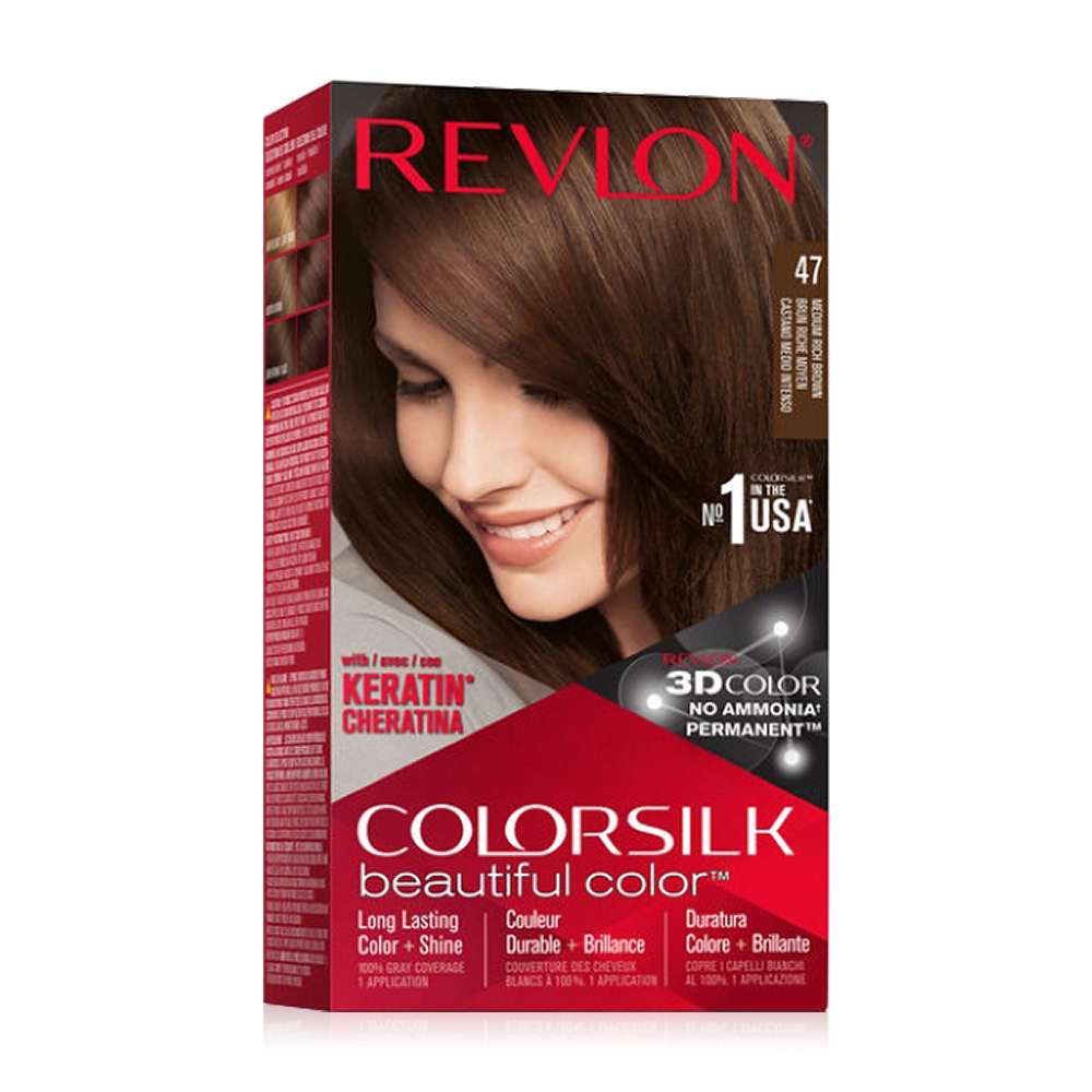 REVLON Colorsilk Beautiful Color With Keratin 130ml #47 Medium Rich Brown