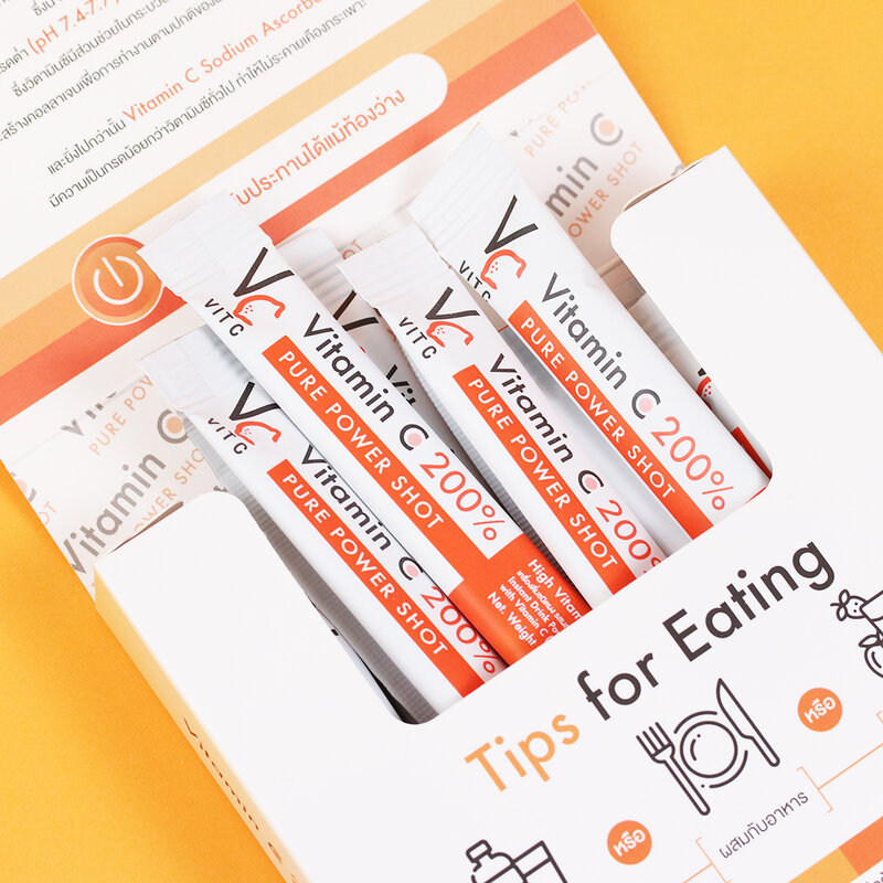 VITC Vitamin C 200% Pure Power Shot [14 Sachets x 3g] ( สินค้าหมดอายุ : 2026.01.22 ) 