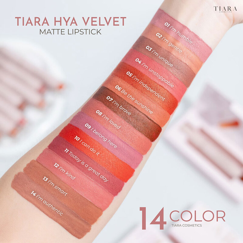 TIARA COSMETICS Hya Velvet Matte Lipstick 3g #13 I’m Smart ( สินค้าหมดอายุ : 2026.02.23 ) 