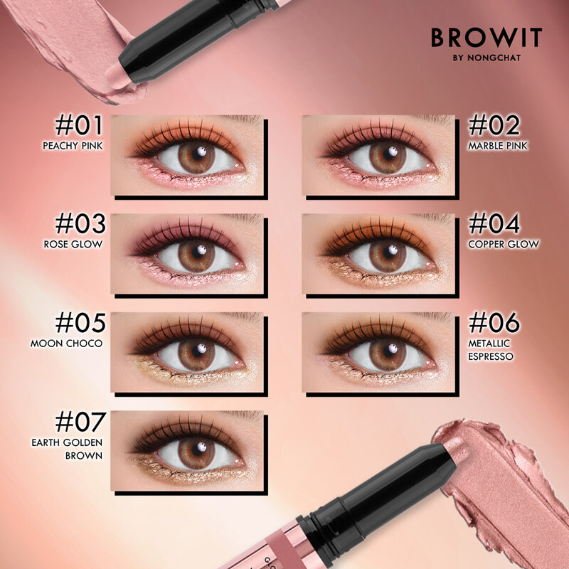Browit Eyedol Matte & Glow Shadow Stick [0.5g + 0.5g] #04 Copper Glow