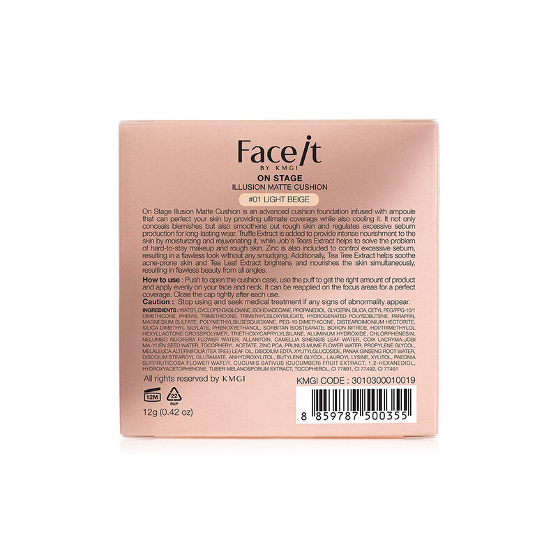 Beautilox On Stage Illusion Matte Cushion 12g #01 Light Beige