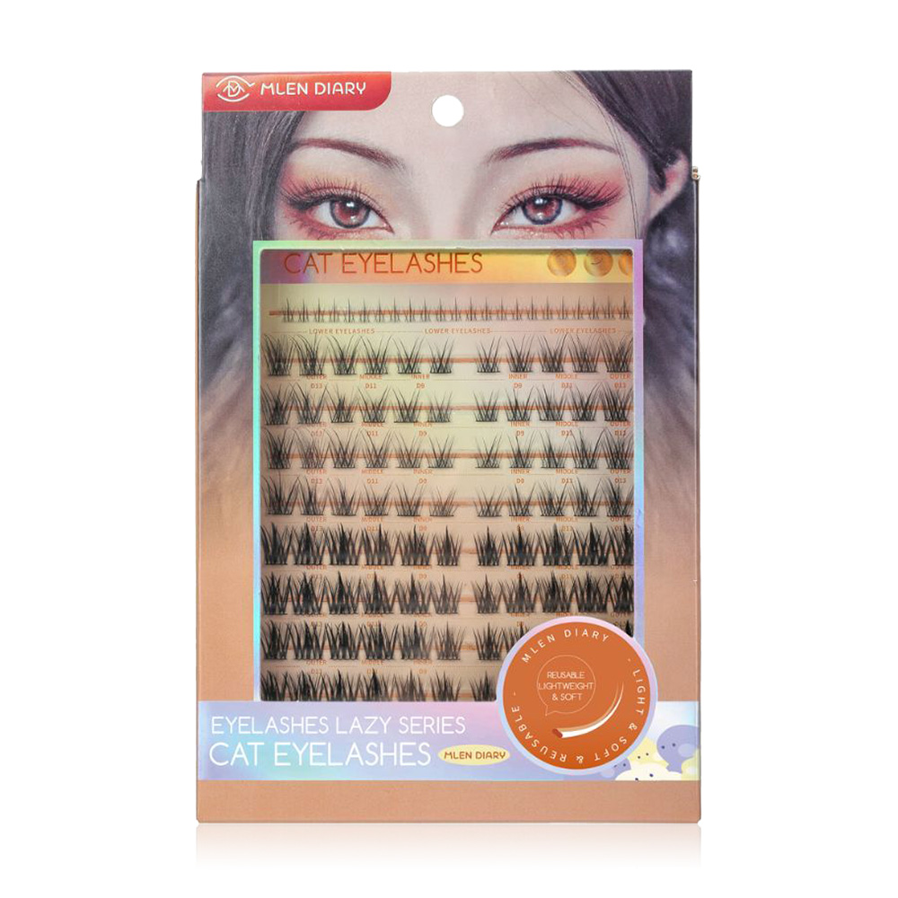 MLEN DIARY Lazy Series 10 Rows #Cat Eyelashes