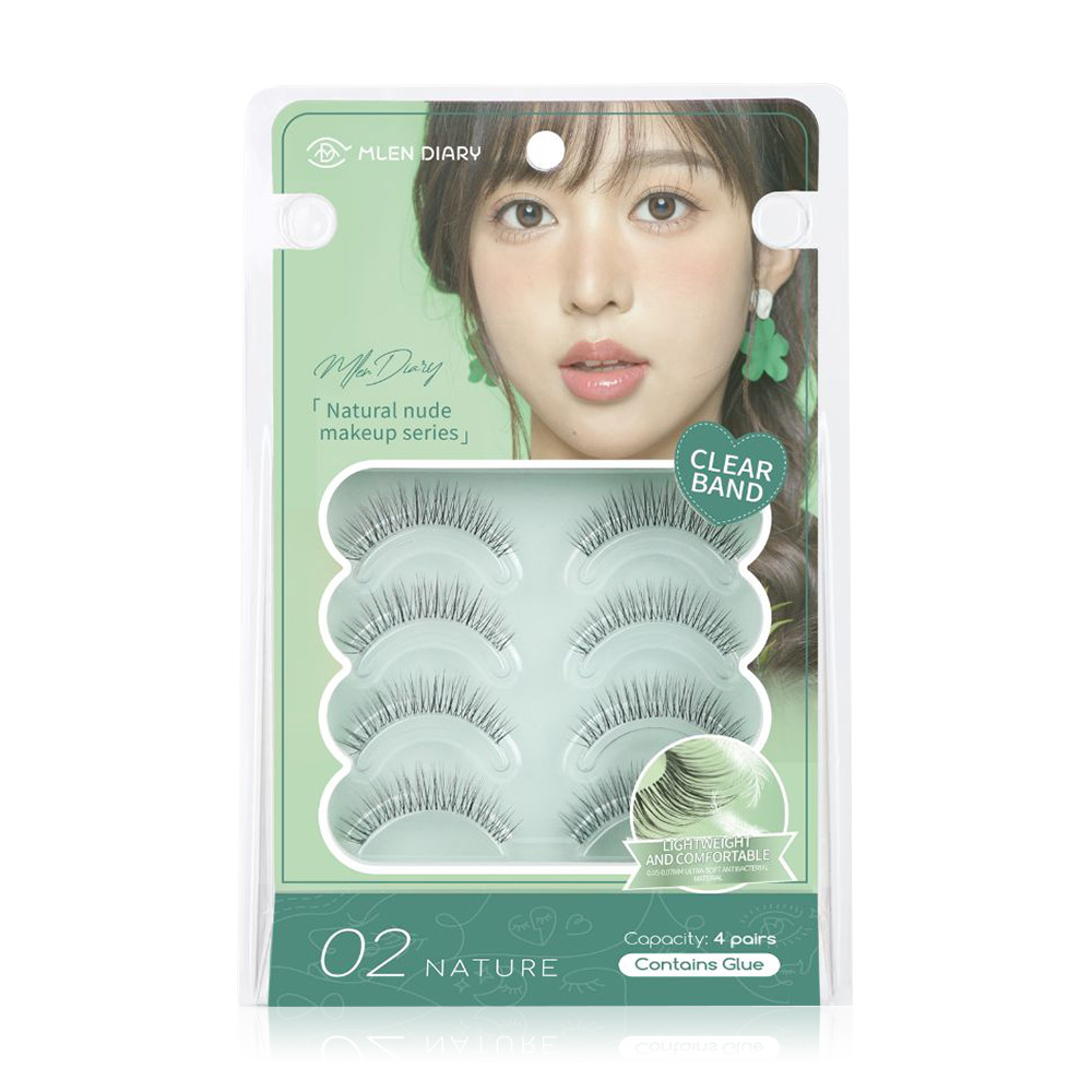 MLEN DIARY Strips Lashes Naked Makeup Series Eyelashes 4 Pairs #02 Nature