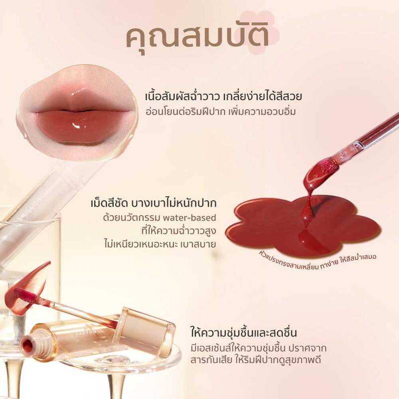 JUDYDOLL Iced Tea Watery Lip Gloss 2.4g #11 Runaway Sweet Berry ( สินค้าหมดอายุ : 2026.02.01 ) 