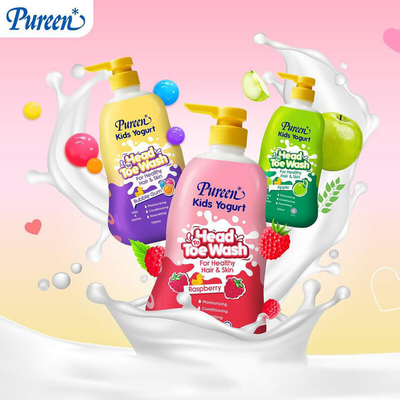 Pureen Kids Yogurt Head To Toe Wash 750ml #Apple