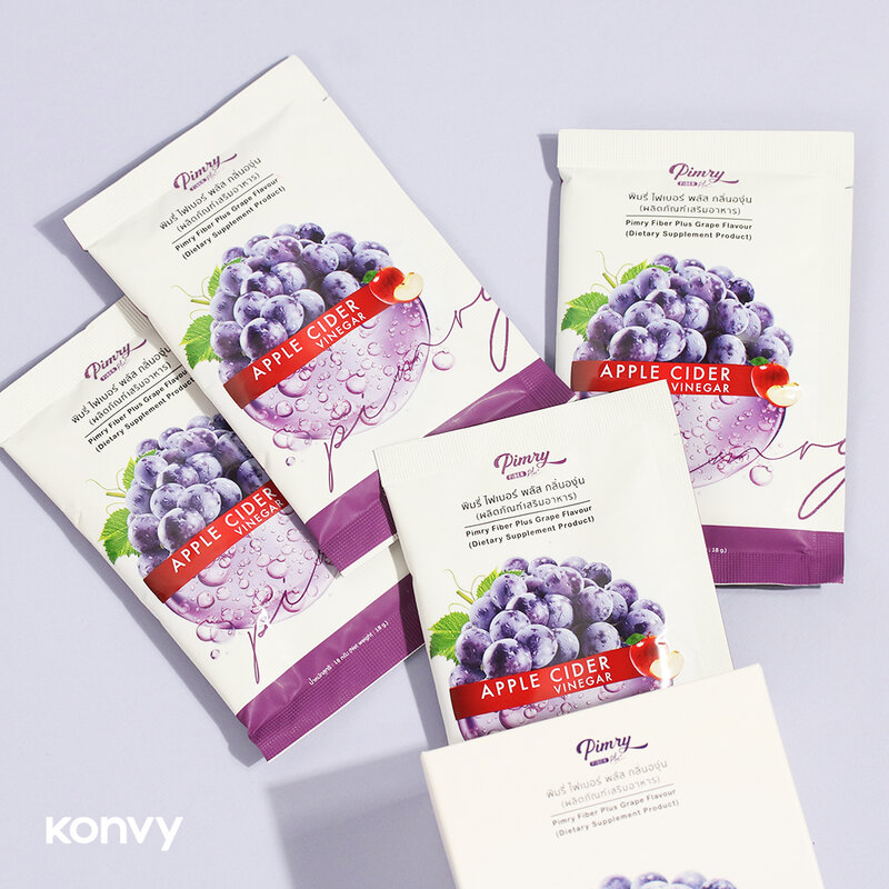 PIMRYPIE Fiber Plus Grape Flavour [18g x 4 Sachets] ( สินค้าหมดอายุ : 2026.01.23 ) 