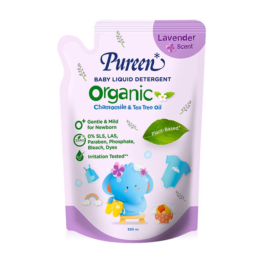 Pureen Organic Baby Liquid Detergent Refill 550ml #Lavender