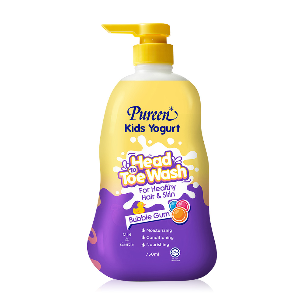 Pureen Kids Yogurt Head To Toe Wash 750ml #Bubble Gum