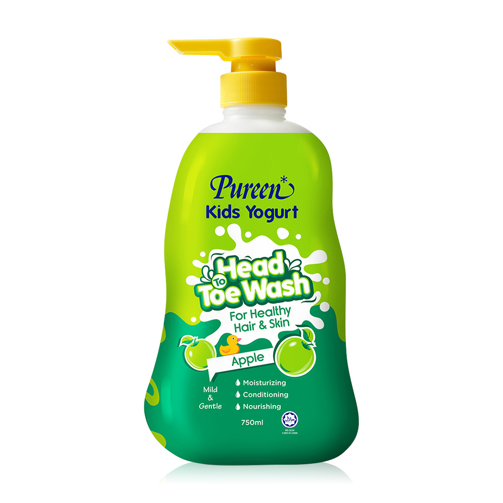 Pureen Kids Yogurt Head To Toe Wash 750ml #Apple