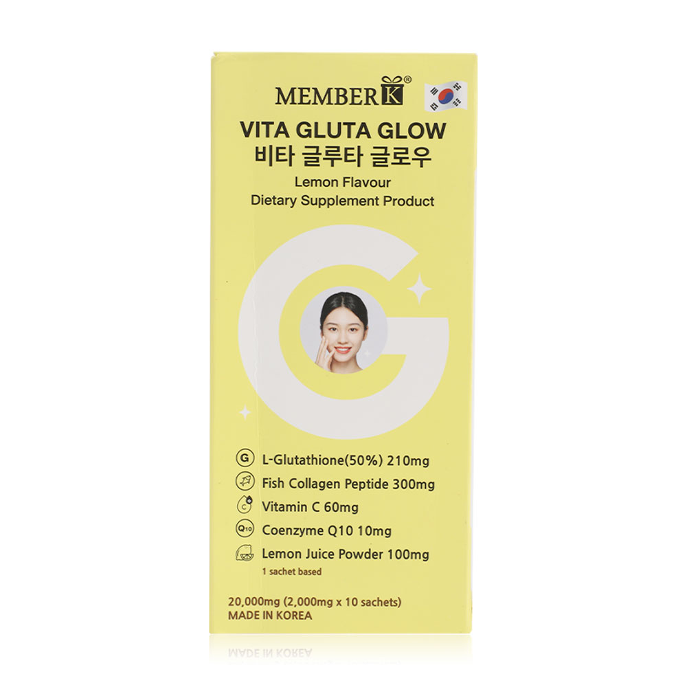MEMBERK Vita Gluta Glow Lemon Flavour [2g x 10 Sachets] ( สินค้าหมดอายุ : 2026.01.18 ) 