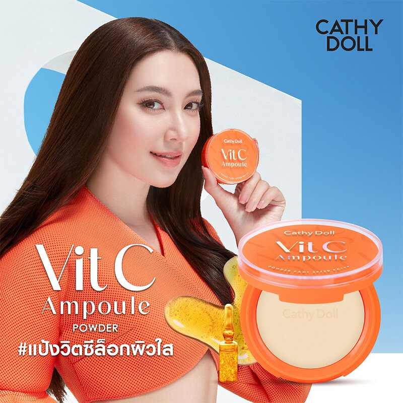 Cathy Doll Vit C Ampoule Powder Pact SPF50 PA+++ 12g #02 Light Beige