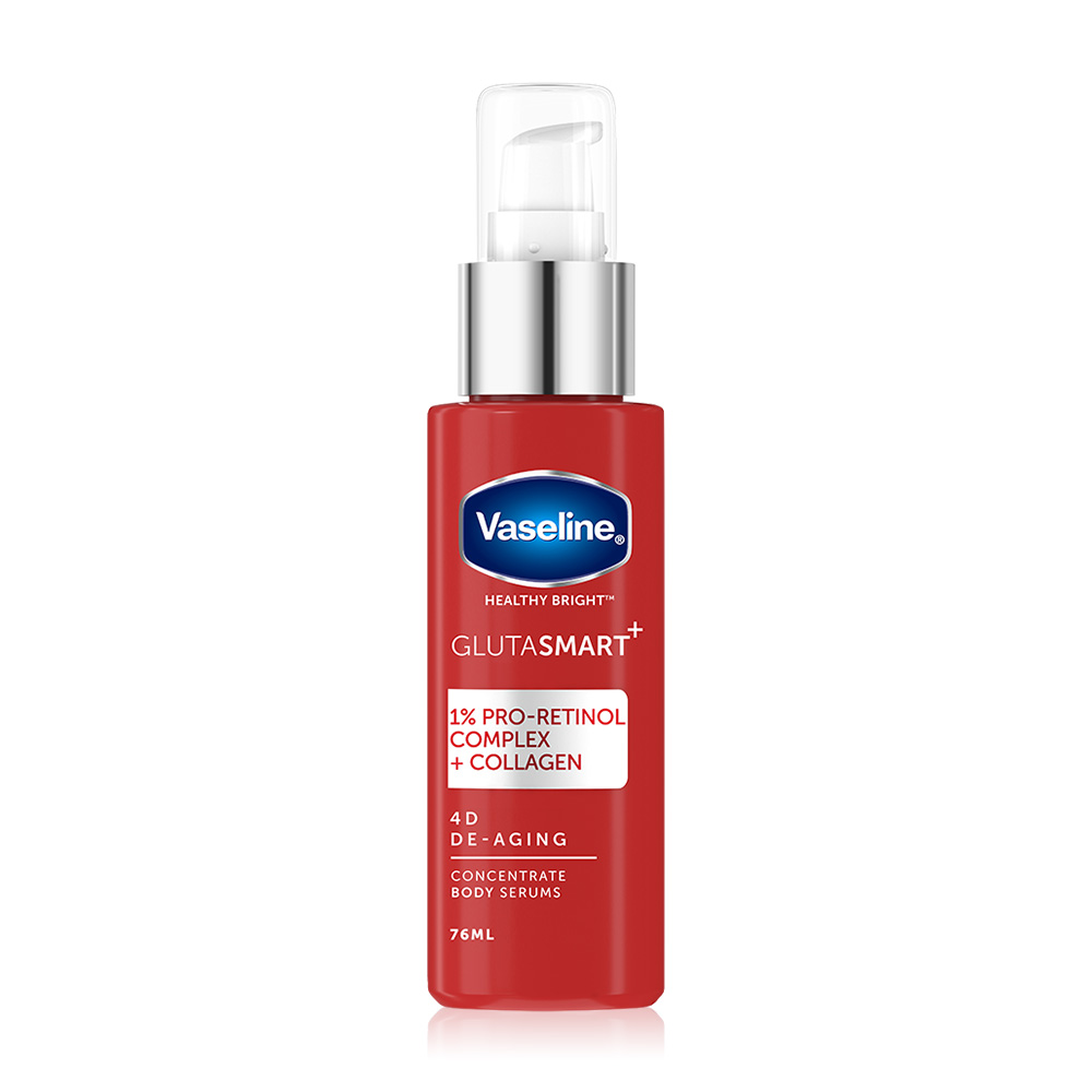 Vaseline Healthy Bright GlutaSmart 4D De-Aging Concentrate Body Serums 76ml ( สินค้าหมดอายุ : 2025.10.27 ) 