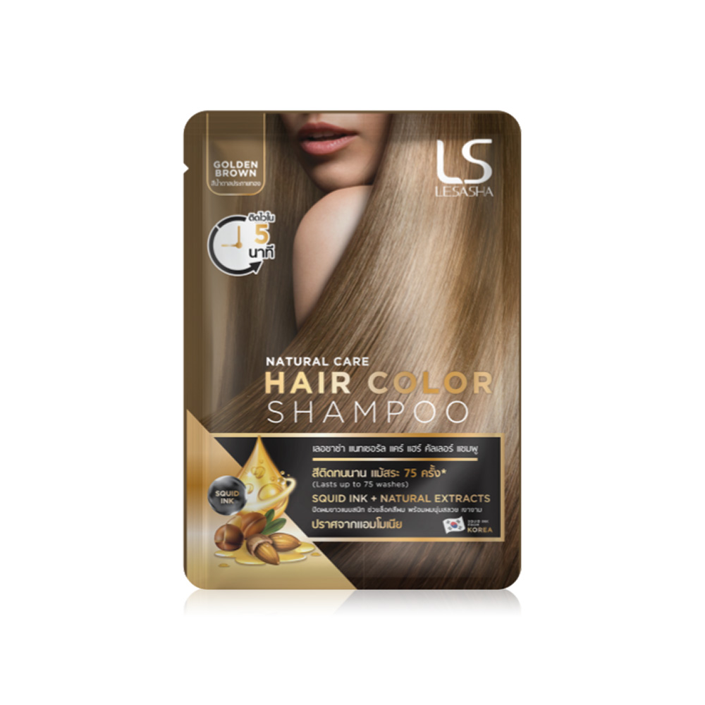 Lesasha Natural Care Hair Color Shampoo 30ml #Golden Brown