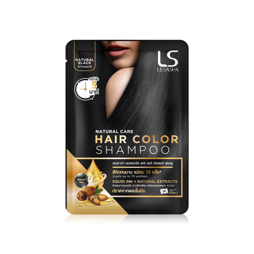 Lesasha Natural Care Hair Color Shampoo 30ml #Natural Black
