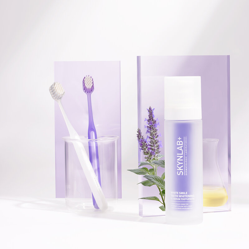 Skynlab White Smile Teeth Whitening CC Serum Toothpaste 50ml [Free Premium Whitening Pro-Flex Toothbrush 2pcs]
