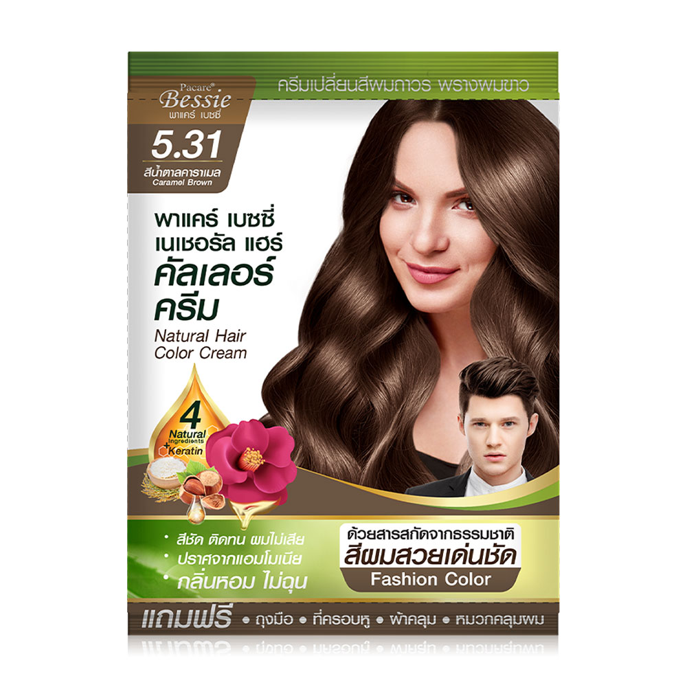Pacare Bessie Natural Hair Color Cream 30ml #Caramel Brown 5.31