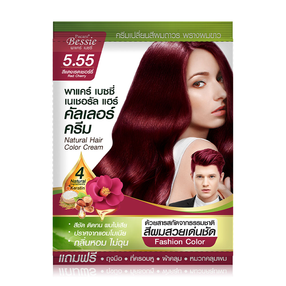 Pacare Bessie Natural Hair Color Cream 30ml #Red Cherry 5.55