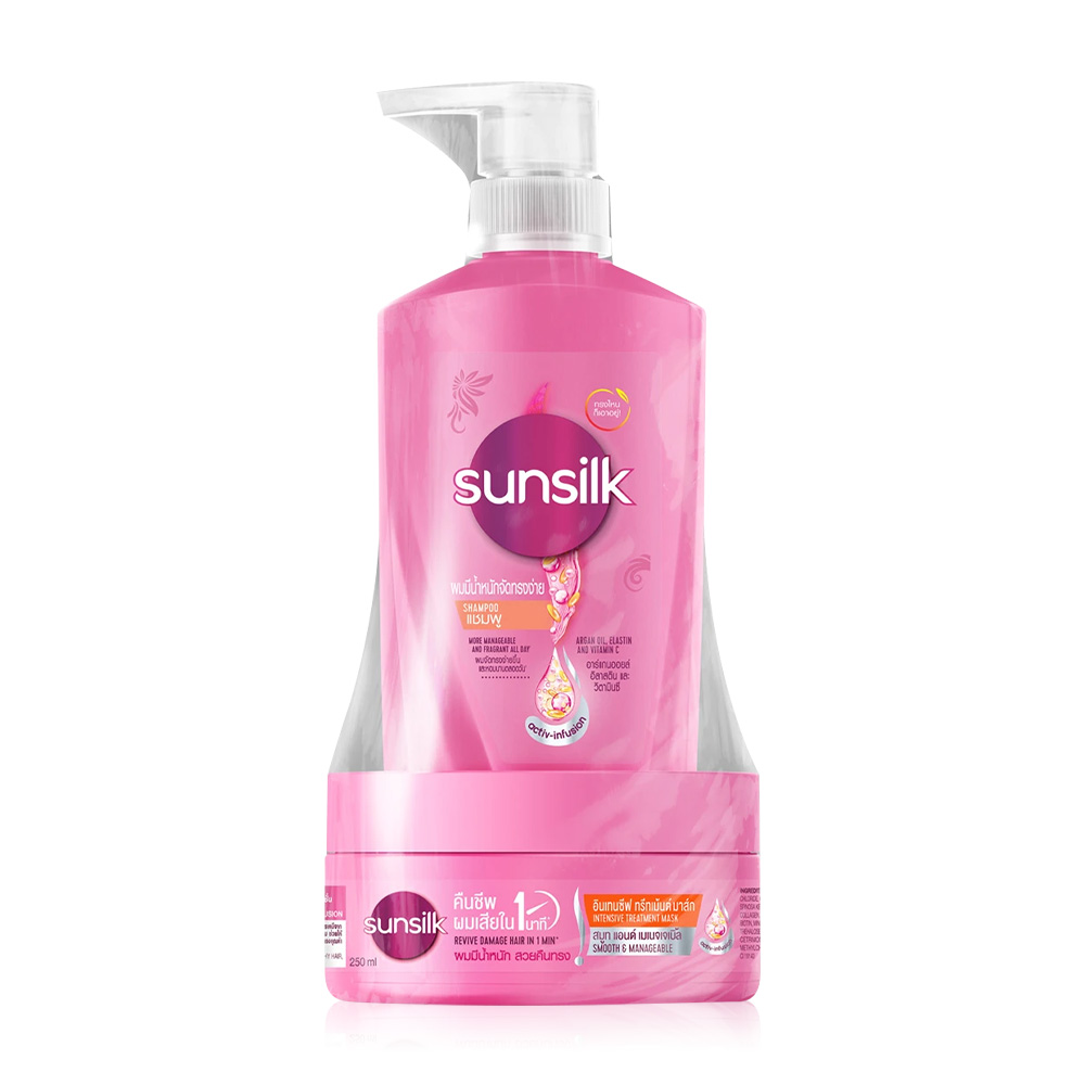 Sunsilk Set 2 Item Smooth & Manageable Shampoo 350ml + Intensive Treatment Mask 250ml