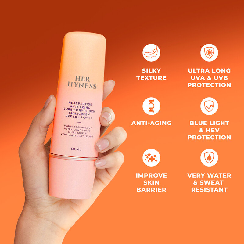 HER HYNESS Hexapeptide Anti-Aging Super Dry Touch Sunscreen SPF50+ PA++++ 50ml