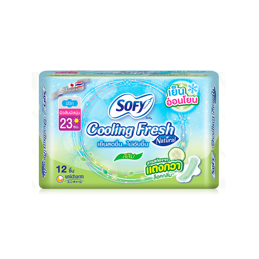 Sofy ผ้าอนามัย Cooling Fresh Natural Slim Wing [23cm x 12pcs]