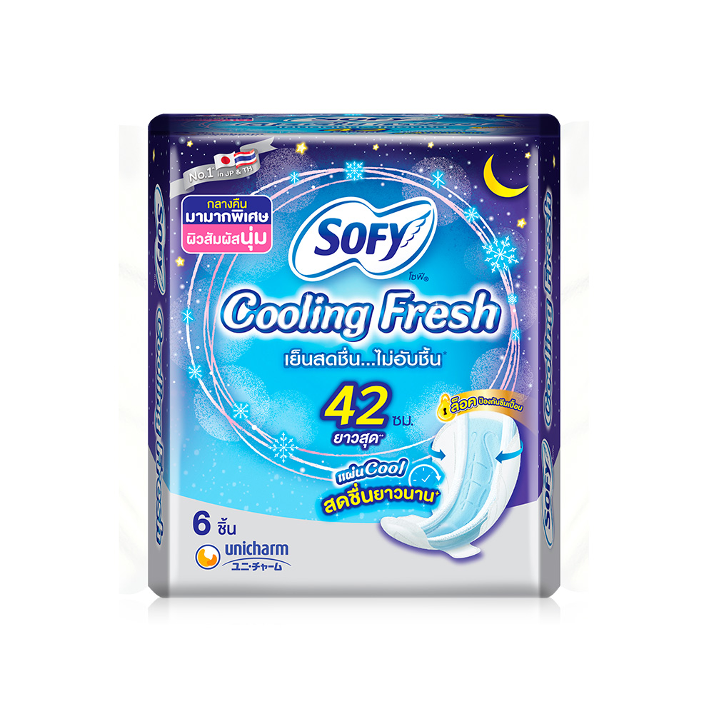 Sofy ผ้าอนามัย Cooling Fresh Night Slim Wing [42cm x 6pcs]