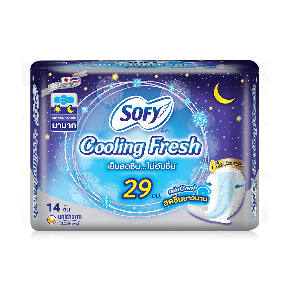 Sofy ผ้าอนามัย Cooling Fresh Night Wing [29cm x 14pcs]