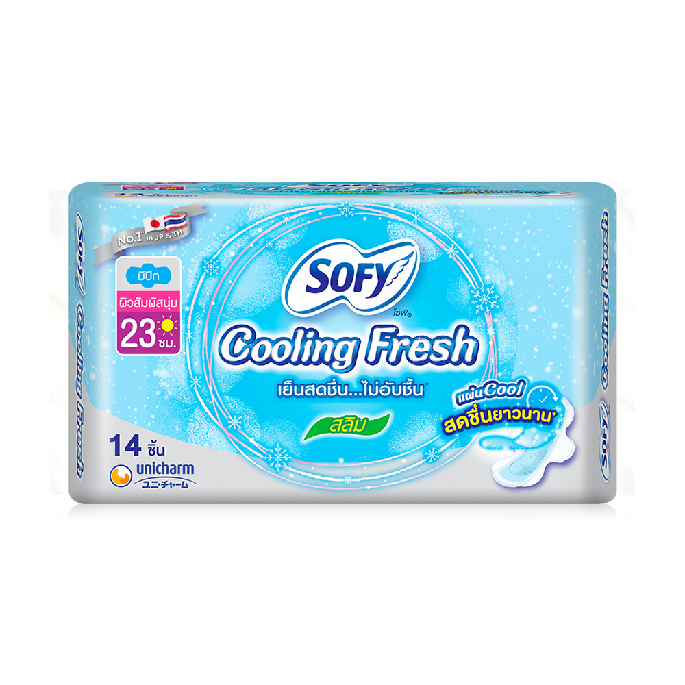 Sofy ผ้าอนามัย Cooling Fresh Slim Wing [23cm x 14pcs]
