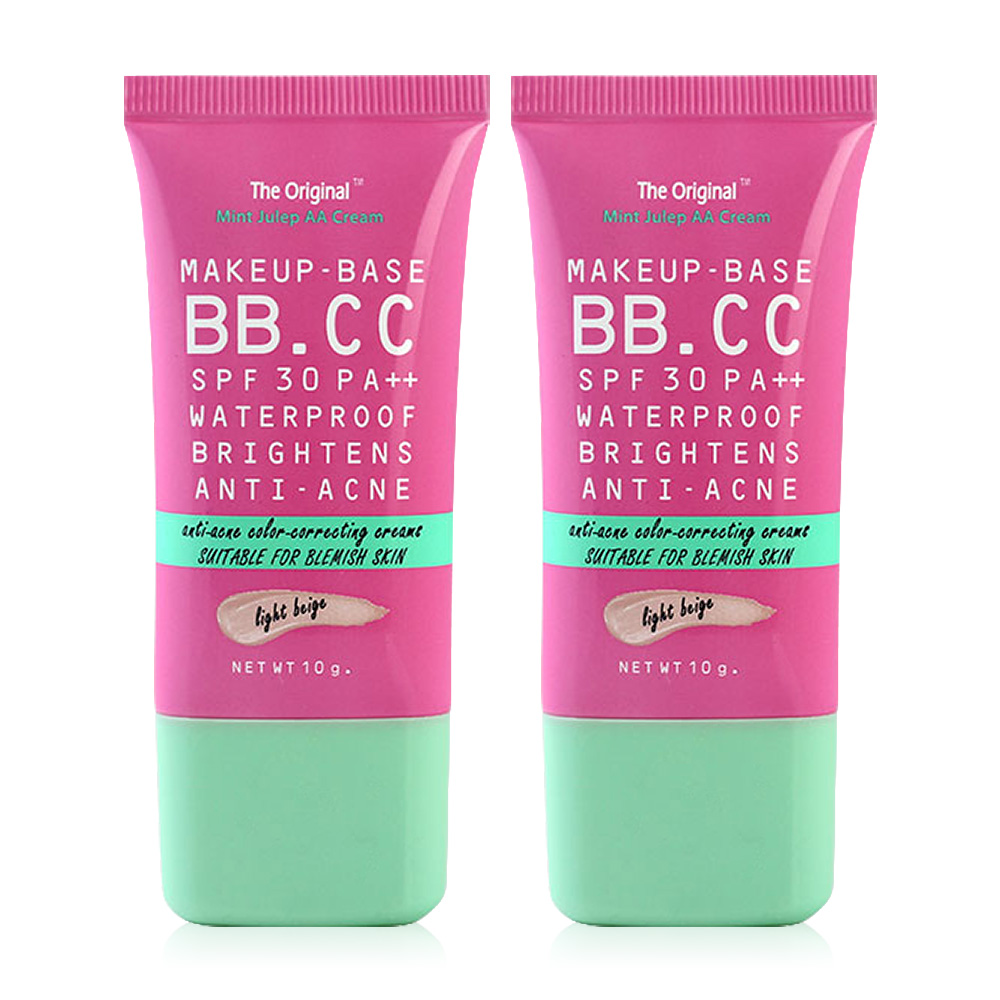 The Original  Makeup-Base BB CC SPF30/PA++ Waterproof Brightens Anti-Acne [10g x 2pcs] #Light Beige