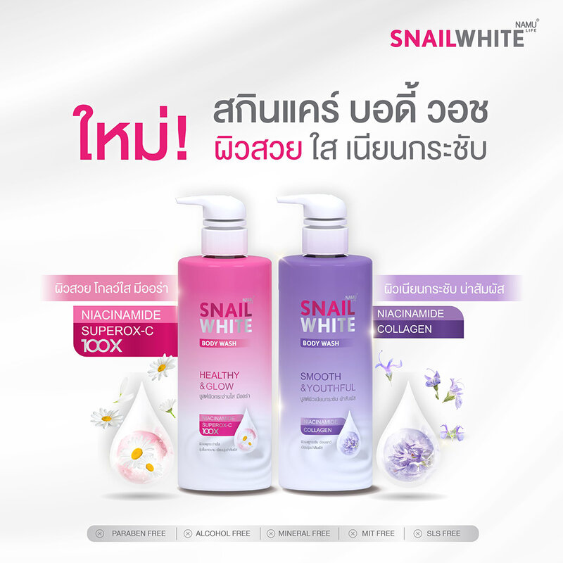 NAMU LIFE SNAILWHITE Body Wash Healthy & Glow 500ml