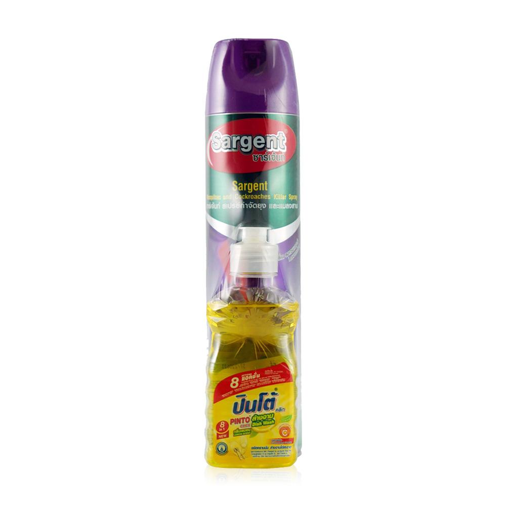 Sargent Mosquitoes And Cockroaches Killer Spray 600ml #Lavender [Free! Pinto Click Dishwashing Liquid 160ml]