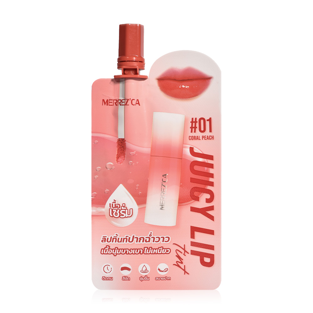 Merrezca Juicy Lip Tint 2ml #01 Coral Peach