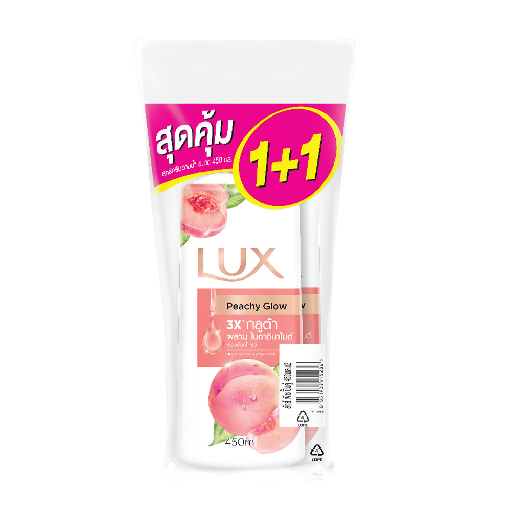 Lux Shower Cream Peachy Glow [450ml x 2pcs]