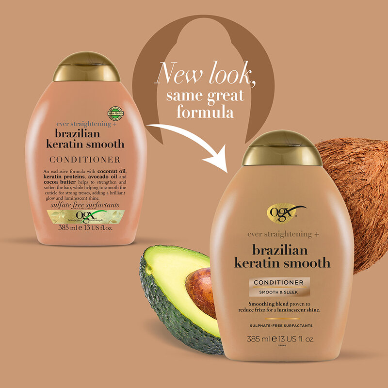 OGX Ever Straightening Brazilian Keratin Conditioner Smooth & Sleek 385ml