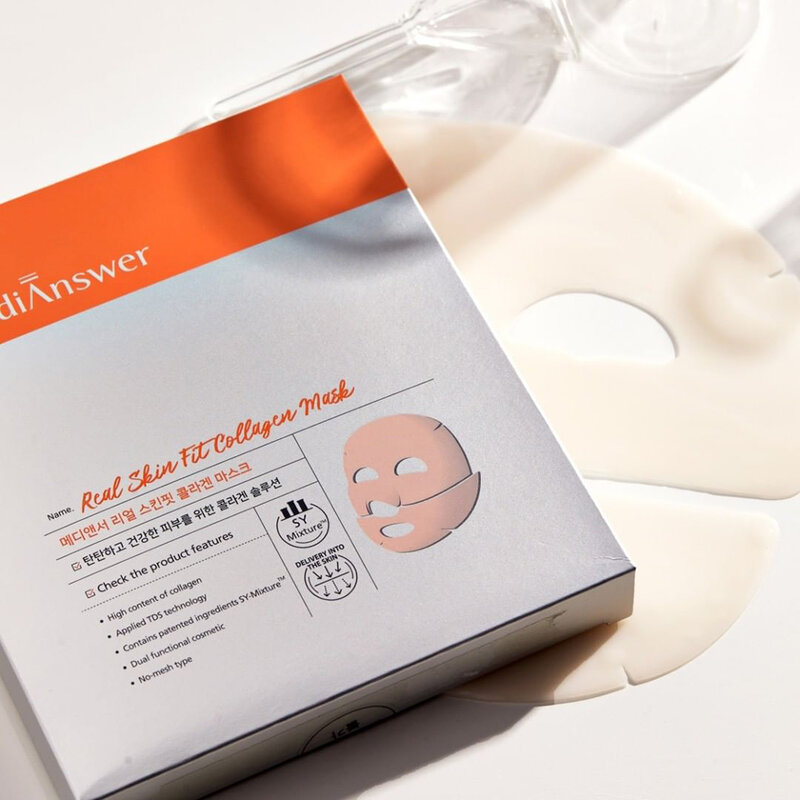 Medi Answer Real Skin Fit Collagen Mask [35g x 4 Sheets] ( สินค้าหมดอายุ : 2026.05.01 ) 