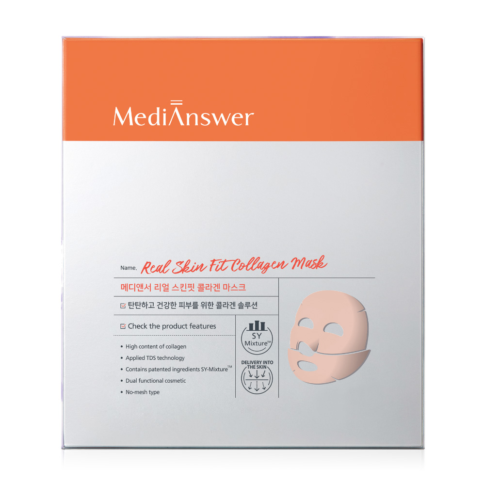 Medi Answer Real Skin Fit Collagen Mask [35g x 4 Sheets] ( สินค้าหมดอายุ : 2026.05.01 ) 